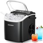 EUHOMY Ice Maker Machine Countertop Ice Cube Maker, Self-Cleaning Function,9 Cubes in 6 Mins,Portable Ice Cube Maker Machines with Ice Scoop & Basket for Home/Kitchen/Office/Bar, Black