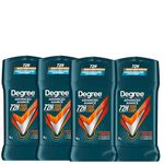 Degree Men Antiperspirant Deodorant for 72-Hour Sweat and Odour Protection, Adventure, 76g (Pack of 4)