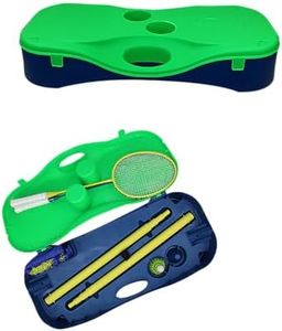 Folding Portable Badminton Combo Set Volleyball Net Outdoor Sports with Case