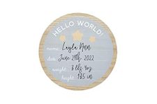 Kate & Milo Hello World Photo Prop with Included Marker, Hospital Baby Announcement Board, Customizable New Baby Sign, New and Expecting Moms Gift, Pregnancy Gift, Modern Newborn Announcement Prop