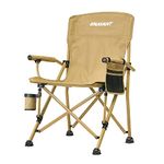 ENAVANT Camping Chair: 500 lbs Support, with Carry Bag, Cup Holder, and Organizer (Grey/Black)