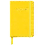 C.R. Gibson Yellow Leatherette "Good Vibes" Small Journal Notebook for Girls, 3.5" W x 5.5" L, 192