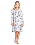 Casual Nights Women's Flannel Floral Long Sleeve Nightgown - Floral Purple - 3X-Large