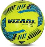 Vizari Reflect Pro Premium Indoor Soccer Ball - Size 4 Futsal Ball | Hand-Stitched, Shiny TPU Cover Film | Perfect for Futsal and Indoor Soccer Games