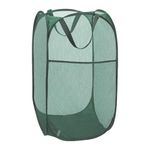 Aplter Pop Up Laundry Basket, Collapsible Mesh Laundry Hamper, Vertical Popup Hamper for Laundry, Clothes, Plush Toys, Green