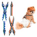 2 Pack Dog Nappy Suspenders, Dog Diaper Harness, Suspenders for Female Dogs, Old Dogs, Puppy Suspenders, Belly Bands for Dog Diapers, Pet Clothes, Clothing Holder