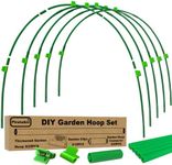 PirateAnt Greenhouse Hoops Set for DIY Grow Tunnel，Thickened High Tenacity PP Garden Hoops for Row Cover，Green Garden Hoops for Raised beds，DIY Plant Support Garden Stakes, 25pcs