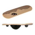 Whirly Board Wide | Standing Desk Balance Board (Cork Rubber Grip Tape)