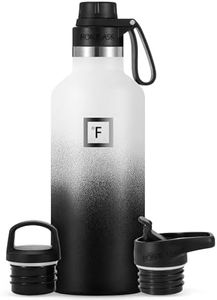 IRON °FLASK Botella de Agua para Deportes de Boca Estrecha - 32 oz, 3 Tapas (Tapa de Pico), Acero Inoxidable con Aislamiento al vacío, frío Caliente, Moderno de Doble Pared para el día y la Noche
