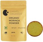 CARMEL ORGANICS Moringa Leaves Powder (340 Grams) | Jaivik Bharat Certified | Moringa Oleifera | Murungai Podi/Munagaku Podi/Muringa Podi | Non GMO | No Added Preservatives