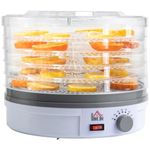 HOMCOM 5 Tier Food Dehydrator, 245W Food Dryer Machine with Adjustable Temperature Control for Drying Fruit, Meat, Vegetable, Jerky and Pet Treat, White