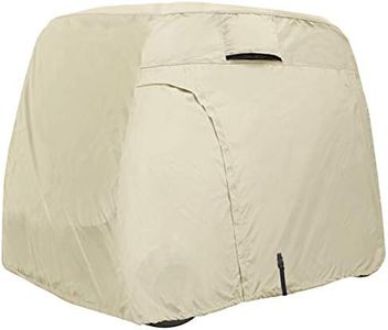 Explore Land 600D Waterproof Golf Cart Cover Universal Fits for Most Brand 2 Passenger Golf Cart, Light Tan, Fit for 2 Passenger Cart