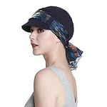 Alnorm Women's Newsboy Cap with Silky Scarf Women's Beanie with Brim