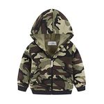 Mud Kingdom Toddler Boys Zip Up Jacket with Hood Cute Camo Green 3T