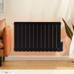 BTGGG 2000W Electric Oil Filled Radiators Wall Mounted Electric Heater 12 Fins Energy Efficient Electric Radiators with 7 Days/24H Timer and Thermostat,LED Display & Safe Lock for Home Use,Black