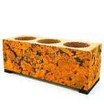 Naayaab Craft Eco Friendly 3 Hole Planter | Cork 3 Hole Flower Vase | 3 in 1 Cork Plant Container Set with Drainage Hole | Flower Container Set for Home, Living Room, Bedroom