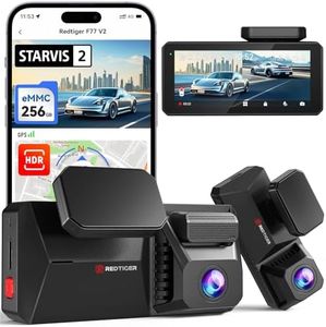 REDTIGER Dual 4K Dash Cam with 256GB eMMC, STARVIS 2 IMX678 Front and Rear Dash Camera with Dual HDR, Voice Control, 4'' Touch Screen, Built-in 5.8GHz WiFi GPS, HDR Night Vision (F77 V2)