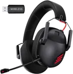 Wireless Gaming Headset for PS5, PS4, PC, Mac, Nintendo Switch, Bluetooth 5.3 Gaming Headsets Wireless with Noise Canceling Microphone, 50H Battery, ONLY 3.5mm Wired Mode for Xbox Series - Black