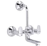 JOHNSON T0721C Florance Brass Wall Mixer 2 in 1 with Bend Pipe for Home & Hotel Bathroom (Chrome Finish)