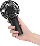 YunTuo Handheld Fan Battery Powered with 4400 mAh Rechargeable Battery, 3 Speeds Mini Portable Hand Held Fans Indoor Outdoor USB Electric Fan for Office Home Sport Camping Travel (Black)