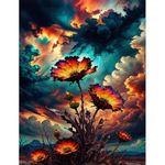 Paint by Numbers Flowers- Fleur Peinture a Numero Adulte, Wild Flowers Painting By Numbers for Adults, DIY Oil Painting Arts Craft Kits for Wall Decor Gifts 16x20 Inch