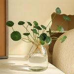 2Pcs Artificial Lotus Leaf Small Plant, Fake Marsh Pennywort Plant, Hydrocotyle Vulgaris, Chinese Coin Plant, Little Plant, Home Greenery Decor, Table Floral(16.9in)