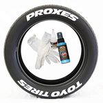 Tire Stickers Toyo Tires Proxes - Permanent DIY Glue On White Tyre Lettering Kit With Glue & 2oz Touch-Up Cleaner / 14-16 Inch Wheels / 1.50 Inches/White / 4 Pack