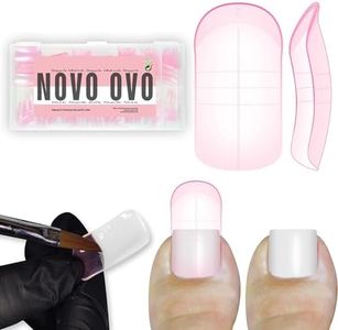 NOVO OVO 300 Pcs Toe Nail Dual Forms for Poly Gel Toenail Extension, PINK, Reusable Molds for Polygel Buider Hard Gel Acrylic French Tip Toenails, for Nail Art Salon Pedicure & DIY at Home 15 sizes