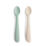 Mushie Baby Feeding Spoons | BPA-Free Silicone Spoons 2-Pack | Dishwasher Safe Durable Toddler Utensils | Cambridge Blue