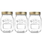 Kilner Set of 3, 0.5 Litre Round Glass Screw Top Lid Preservation Storage Jars