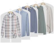 Garment Bags - 5 Pcs Clothes Covers, Dustproof Suit Bag Covers Waterproof Moth Proof Coat Bag with Zip, Translucent Dress Cover Anti-Mite Breathable Protector for Wardrobe Storage and Travel 60x100cm