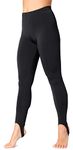 Bellivalini Women's thermal leggings with lining winter leggings with stirrups BLV50-274 (black, S)