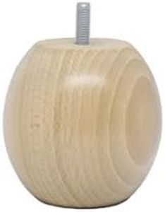 La Fabrique de Pieds AM20170023 Jeu de 4 Pieds de Lit Boules Bois Verni Clair 7 x 7,5 x 7,5 cm