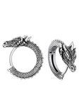 Dragon Earrings for Men Gothic Punk Animals Sterling Silver Hoop Earrings for Sensitive Ears Rock Biker Jewelry Gifts for Dad Brothers Boyfriend