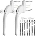 Neoteck 2PCS Inline Window Handle Universal Espag Key Locking Lockable Double Glazing Suitable for All Common Windows and Balcony Doors