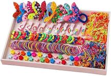 Girl Hair Accessories Set 899 Pcs Colorful Hair Ties Soft Hair Tie Gift Box Bows Hair Bands Colorful Hairpins Girl Ponytail Holder Rubber Bands Set for Baby Girls Teens Toddlers