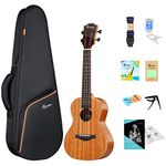 Rosen Soprano Ukulele for Adults Beginners Ukelele Solid Mahogany 21 Inch Ukulele for Kids Starter Kit with Lesson Book Gig Bag Tuner Capo Picks Strings