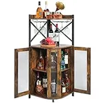 JKsmart Corner Bar Cabinet with Gla