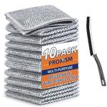 PROXISM Non-Scratch Dish Wash Cloth (Pack of), Steel Wire Dish Cloth, Wire Dishwashing Rags for Wet and Dry Stainless Steel Scrubber Non-Scratch Wire Dishcloth for Washing DishesfkouCLO (10)