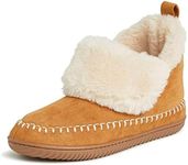 Dearfoams Women's Alpine Moritz Outdoor Arch Support House Shoe Bootie Slipper, Whiskey, 9-10