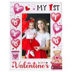 WaaHome My First Valentines Day Picture Frame Pink Red Balloon Baby Girl Baby Boy 1st Valentine's Day Photo Frame, Baby's First Valentines Day Gifts for New Born Baby Girls Boys