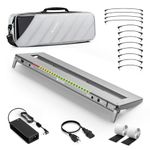 Vangoa Pro Guitar Pedal Board with 12-Isolated High-Current Power Supply, PD-XL Aluminum Folding Extended 30% More Space Powered Pedalboard Includes Premium Gig Bag, 21"x6.5", 2.7lb, Gray