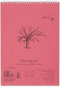 SMLT PB-60TS Authentic Line - Blocco da disegno, formato A4, 120 g/mq, 60 fogli, con perforazione, copertina riciclata e doppia spirale