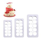 First Try 3 PCS Texture Mat Fondant Impression Mat Cake Border Decorating Tool Cake Mold Cookie Cutter Cake Fondant Cutter (Round)