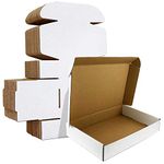 HORLIMER 12x9x3 inches Small Shipping Boxes Set of 20, White Corrugated Cardboard Box Literature Mailer