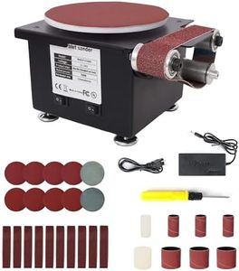 2-in-1 Mini Belt and Disc Sander, Bench Grinder Machine, 12-24V Electric Sander with Accessories for Wood Metal Stone, Black