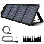 powkey 100W Solar Panel Charger 12-18V with Type-C, USB C, 2*QC3.0, DC output, Monocrystalline Parallelable Solar Panel, for Most Power Station, Camping, Mobile Phone and Laptop