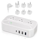 Voltage Converter 220 to 110v 2300W Universal Power Converter with 4 USB Ports, Universal Travel Adapter Canada to Europe, UK/Asia/Italy/India/Australia/South Africa (White)