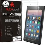 TECHGEAR [2 Pack GLASS Edition Screen Protector for Previous Amazon Fire 7" Tablet (9th Generation / 2019 & 7th Gen / 2017) Genuine Tempered Glass Screen Protector