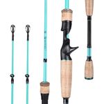 Sougayilang Fishing Pole, 30 Ton Carbon Fiber Sensitive 2 Pcs Baitcasting Rod & Spinning Rod for Freshwater or Saltwater, Tournament Quality Fishing Rod with 2 Tips for Bass-Blue-5.9FT-Casting